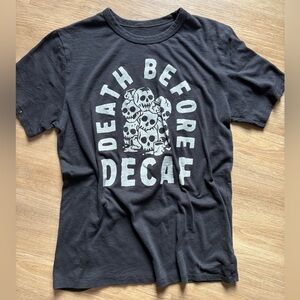 Black Graphic Tee with Skull Design